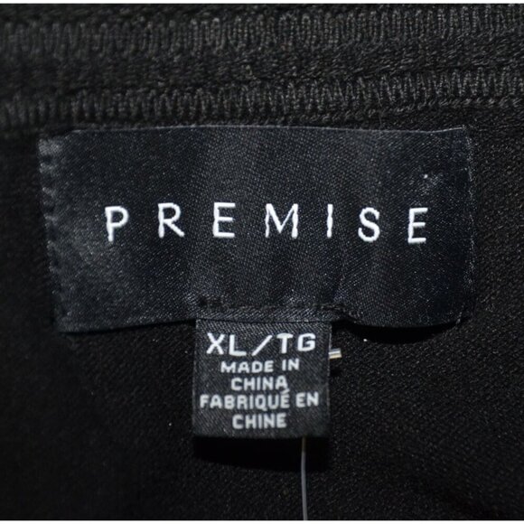 NWT Premise Black V-Neck Ribbed Knit Top Size XL Short Sleeve Stretch Soft Rayon - Picture 7 of 9